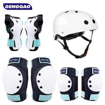 Защитный шлем для катания на роликовых коньках для подростков, езда на велосипеде, скалолазание, Наколенники, налокотники, Защитное снаряжение для рук и головы
