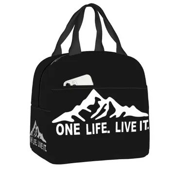 Изготовленный на заказ ланч-бокс One Life Live It, термоохладитель, изолированный ланч-бокс для женщин, детей, школьной работы, пикника, сумки-тоут