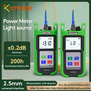 Измеритель оптической мощности KOMSHINE KPM-35 OPM + KLS-35 OLS Оптоволоконный Источник света SM MM MS PON FTTH Кабельный Тестер LC Адаптер Опционально