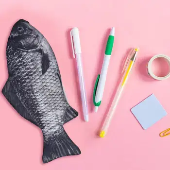 Имитация Карася, сумка для карандашей, Кошелек для монет, косметичка для хранения карандашей в форме рыбы, креативный органайзер для канцелярских принадлежностей