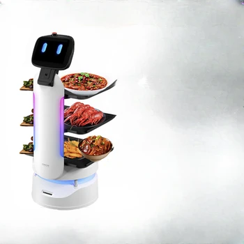 Интеллектуальный робот по доставке еды в ресторане hot pot при отеле общественного питания доставляет еду, разносит ее и сервирует стол. 0