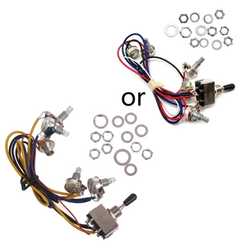 Комплекты проводов для электрогитары с предварительной проводкой, 3-позиционный переключатель, 1 громкость, 1 тон
