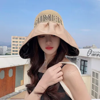 Корейская Женская модная виниловая защитная летняя Складная солнцезащитная шляпа с воздушными полями Большого размера Новая 0