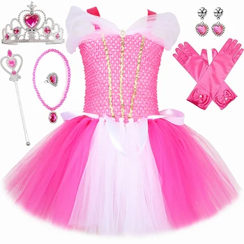 Костюм Спящей красавицы для девочек, праздничные платья-пачки, нарядное платье принцессы Авроры, Одежда для девочек, детские костюмы для косплея на Хэллоуин