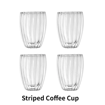 Кофейная кружка Набор чайных чашек Кофейная чашка из двойного стекла Прозрачная Изолированная Чашка для Эспрессо Термостойкая Чайная чашка Из Бессвинцового стекла 0