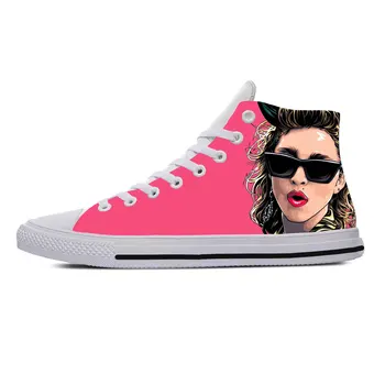 Мадонна Певица поп-музыки, Модная Забавная популярная повседневная тканевая обувь с высоким берцем, легкие дышащие мужские и женские кроссовки с 3D принтом 0