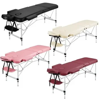 Массажный стол Спа-кровать для тату-салона Для лица, 3 Складных столика для ресниц, Алюминиевая Кровать