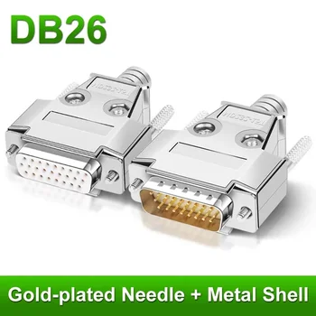 Металлический соединитель для пайки DB26, медный 26-контактный штекер-розетка промышленного класса DB 26 D-SUB, 3-рядная сварочная головка, гнездовая заклепка