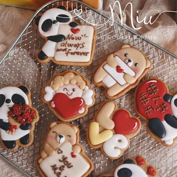 Милый Купидон День святого Валентина, печенье плесень медведь панда глазурью печенье шоколад конфеты резак пекарня помадка выпечки гаджеты