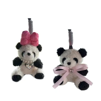 Модная сумка с пандами, очаровательный брелок с пандой, украшение для ключей от автомобиля, Забавный брелок для ключей, подарок для любителей животных
