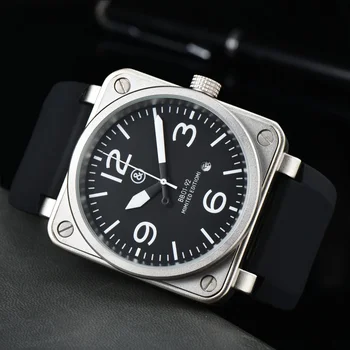 Модные Оригинальные брендовые часы для мужчин, механический механизм с автоподзаводом, Каучуковый ремешок 46 мм, горячие часы AAA с большим циферблатом Reloj Hombre