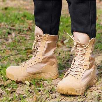 Мужская модная уличная походная обувь в стиле милитари с защитой от столкновений, армейские тактические ботинки, походная обувь на открытом воздухе