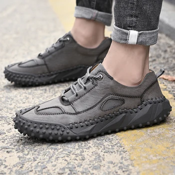 Мужские кроссовки бренда WAERTA, кожаные лоферы, обувь ручной работы на платформе, мягкая дышащая роскошная дизайнерская мужская обувь для вождения 0