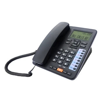 Настольный Проводной телефон TC6400, 2-Линейный Стационарный телефон с автоответчиком CallerID / Ожидание вызова, ЖК-дисплей с подсветкой Hold