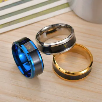 Не выцветающий Размер6 #-13 # Модное температурное кольцо, умное свадебное кольцо для пары из нержавеющей стали, современные водонепроницаемые кольца Унисекс, ювелирные изделия