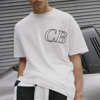 Новое 
 Черные футболки Cole Buxton для мужчин и женщин, повседневная простая футболка с полым логотипом CB с коротким рукавом Harajuku 0