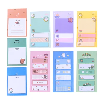 Новые Милые блокноты для заметок Kawaii Frog Animal Index Tab Sticky Notes Post Notepad Bookmark Planner Back to School Эстетические канцелярские принадлежности