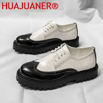 Новые увеличенные Белые Черные туфли с перфорацией типа 