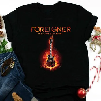 Новый Foreigner The Flame Still burns Подарочные фанаты Черная мужская рубашка всех размеров FN1696 с длинными рукавами