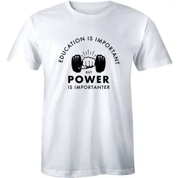 Образование Важно, сила важна, забавная футболка, футболка для любителей здорового образа жизни и фитнеса