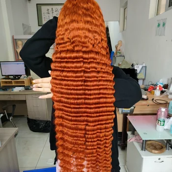 Парик Amara Raw Vietnamese Hair 13X6 Hd с натуральным кружевом спереди, рыжевато-оранжевого цвета, свободная Глубокая волна 