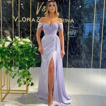 Платья для выпускного вечера с пайетками из Саудовской Аравии, элегантное Атласное Сексуальное вечернее платье Русалки с высоким разрезом 2023 vestidos de fiesta