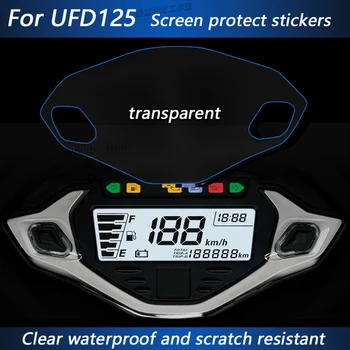 Прозрачные наклейки для защиты экрана мотоцикла из ТПУ, водонепроницаемая наклейка для SUZUKI HAOJUE UFD125 UFD 125
