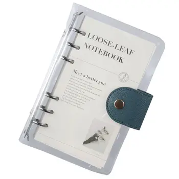 Прозрачные обложки для папок с защелкивающейся кнопкой Корпус ноутбука A6 из ПВХ Прозрачный с бумагами на 90 листов Офисный