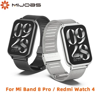 Ремешок для Xiaomi Mi Band 8 Pro Смарт-браслет для Redmi Watch 4 Сменный Металлический Ремешок для часов из нержавеющей Стали для Mi Band 8 Pro