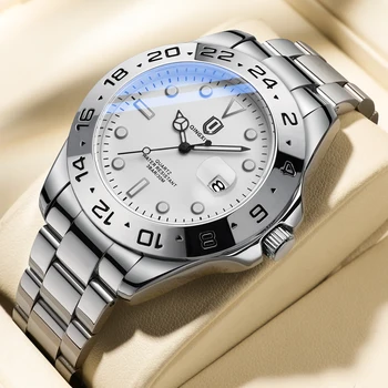 Роскошные кварцевые часы бренда QINGXIYA, мужской Твердый ремешок из нержавеющей стали, Водонепроницаемый Светящийся Календарь, Мужские часы Relogio Masculino 0