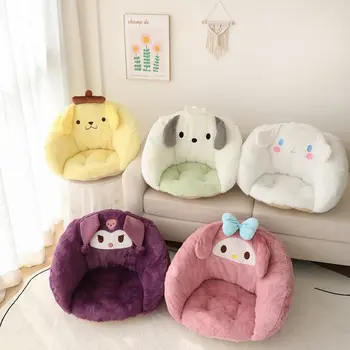 Санрио Куроми My Melody Cinnamoroll Мультяшные плюшевые теплые подушки Hello Kitty Аниме Милые Полузакрытые подушки для стульев