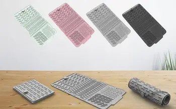Силиконовый коврик для сушки посуды Противоскользящие подставки Складной Термостойкий Утолщенный быстросохнущий коврик Kitcen Аксессуары для столовых приборов 0