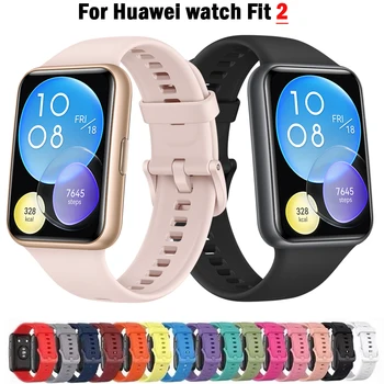 Смарт-Часы С Силиконовыми Ремешками Ремешок Для Huawei Watch Fit 2 Fit2 Ремешки На Запястье Петля Браслет Заменить Водонепроницаемый Ремень Sweatproof Correa 0