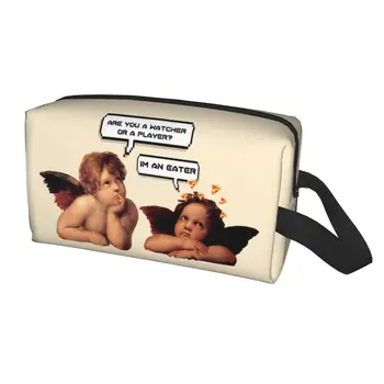 Смешное 
Косметичка Renaissance Angels Женская Kawaii Большой емкости с Крылатыми Херувимами, косметичка для косметики, сумки для хранения туалетных принадлежностей