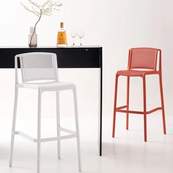 Современные барные стулья для ожидания, Эргономичный стол для завтрака, кресло для приема гостей, барные стулья из скандинавского пластика, мебель для дома Cadeiras Banqueta 0