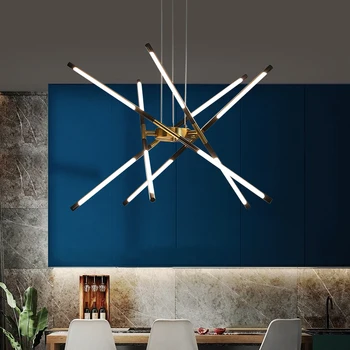 Современные скандинавские светодиодные люстры, освещающие Современную внутреннюю гостиную, столовую, лампу для спальни, домашние подвесные светильники для виллы из черного золота