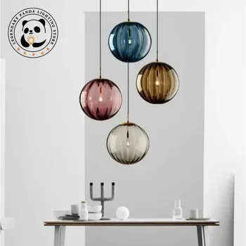 Современный светодиодный подвесной светильник Nordic Glass Ball Hanglamp Woonkamer для спальни, столовой, бара, декора для кухни в стиле лофт