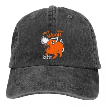 Стираемая мужская бейсболка Pochita Woof Trucker Snapback, ковбойские кепки, папина шляпа, человек-бензопила, аниме, шляпы для гольфа 0