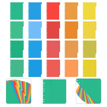 Страницы Формата А4 Красочная Индексная страница, Классифицированные этикетки, пластиковые разделители для вкладок, бумага для карточек, предотвращающая изгиб (цветной печатный номер)