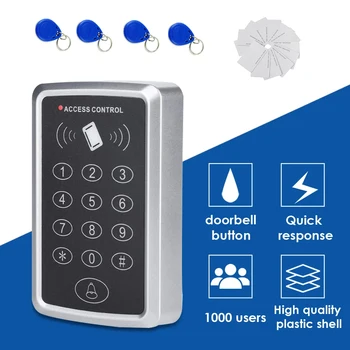 Считыватель карт контроля доступа с электрическим замком 125 кГц RFID Клавиатура контроля доступа EM Считыватель карт Система контроля доступа к двери IC/ID-карта 0