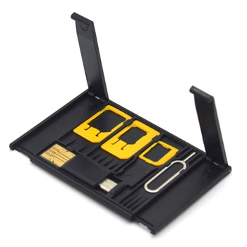 Тонкий набор адаптеров для SIM-карт размера кредитной карты с устройством чтения карт памяти TF и лотком для SIM-карт, извлекающий Pin-код держателя SIM-карты для iPhone Huawei Xiaomi