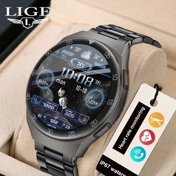 Умные часы LIGE с 1,39-дюймовым экраном высокой четкости для мужчин Smartwatch IP67 Водонепроницаемые Спортивные Фитнес-треки AI Voice Bluetooth Call Мужские часы