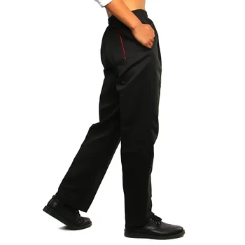 Униформа для обслуживания в ресторане Белая, Новые эластичные брюки шеф-повара в красную полоску от Executive Peppers Cook Black