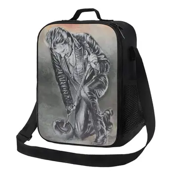 Утепленная сумка для ланча Johnny Hallyday Rock Star для женщин France Singer Cooler Thermal Lunch Tote Для работы в офисе и школе