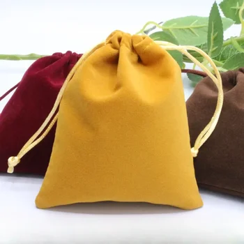 Утолщенная байковая сумка на шнурке, сумка для ювелирных изделий, упаковка из деревянных бусин, мобильная сумка на шнурке 0
