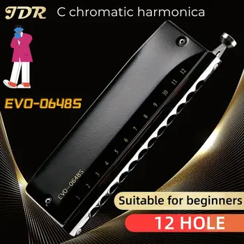 Хроматическая губная гармоника JDR с 12 отверстиями C Key EVO-0648s Для начинающих, практика профессионального исполнения