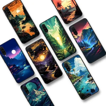 Чехол для телефона с нарисованными пейзажами для Samsung S 20 21 22 23 plus Ultra для Redmi Note 8 9 10 11 для Huawei Y 5 6 9