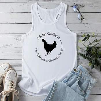 Шикарный I Raise Chickens, я Буквально Нежный цыпленок 2023, Летняя женская майка Y2K, Трендовая Спортивная одежда, Повседневный женский топ