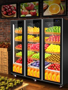 Шкаф для хранения свежих фруктов, охлажденный шкаф для овощей в супермаркете, холодильная витрина, коммерческие морозильные камеры