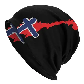 Шляпы-капоты Флаг Норвегии Мужские женские тонкие тюбетейки Шапочки Карта Норвегии Осенне-весенняя теплая кепка Уличные кепки